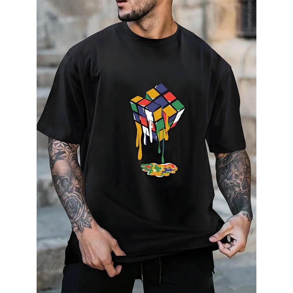 Santa Fitness Printed Men's T-shirt Fitness Sports Men's Short Sleeve Top Daily Running Workout Men's Crew Neck T-shirt