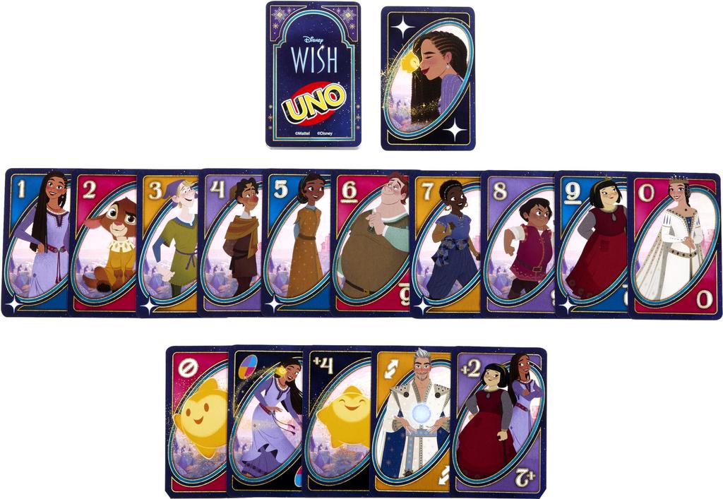 Mattel Games UNO Disney Wish Card Game – Kids & Adults Family Night, Movie Characters with Special Rules, 2–10 Players
