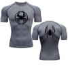 Men's Compression Shirt Fitness Sport Running Tight Gym TShirts Athletic Workout Quick Dry Tops Tee Summer Sweat Absorbing Tight Fit