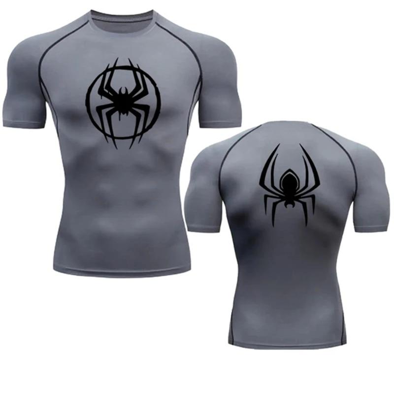 Men's Compression Shirt Fitness Sport Running Tight Gym TShirts Athletic Workout Quick Dry Tops Tee Summer Sweat Absorbing Tight Fit