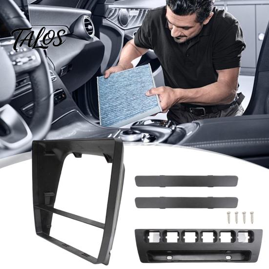 ABS Console Button Housing 9-Inch Navigation Fascia Frame Kit for LADA 2110/2111/2112, Dash Mounting Custom Trim Android Screen, Center Radio