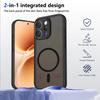 KEYSION Magnetic Phone Case for for VIVO V70 5G Soft Silicone+PC Matte Translucent Black Shockproof Back Cover for VIVO V70