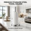 Modern Premium Stainless Steel Free Standing Paper Towel Holder with Stable Black Base Kitchen Roll Holder