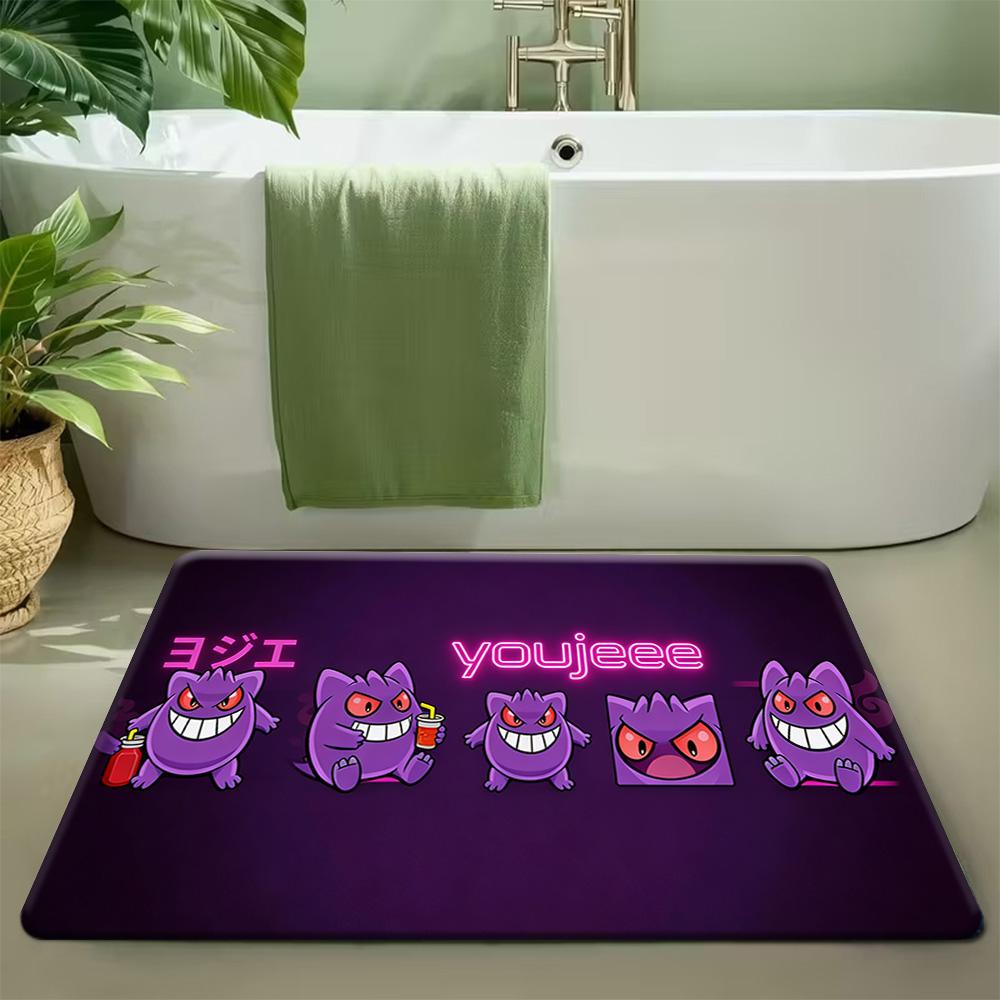 Pokemon Beach Party Print Doormat Anti-slip Absorbent Floor Mat for Home Entrance Bedroom Living Room Decor