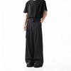 Old Money Wind Striped Breasted Trousers Men's Summer Thin Trendy Brand Loose Drape Straight Trousers Boys Casual Pants