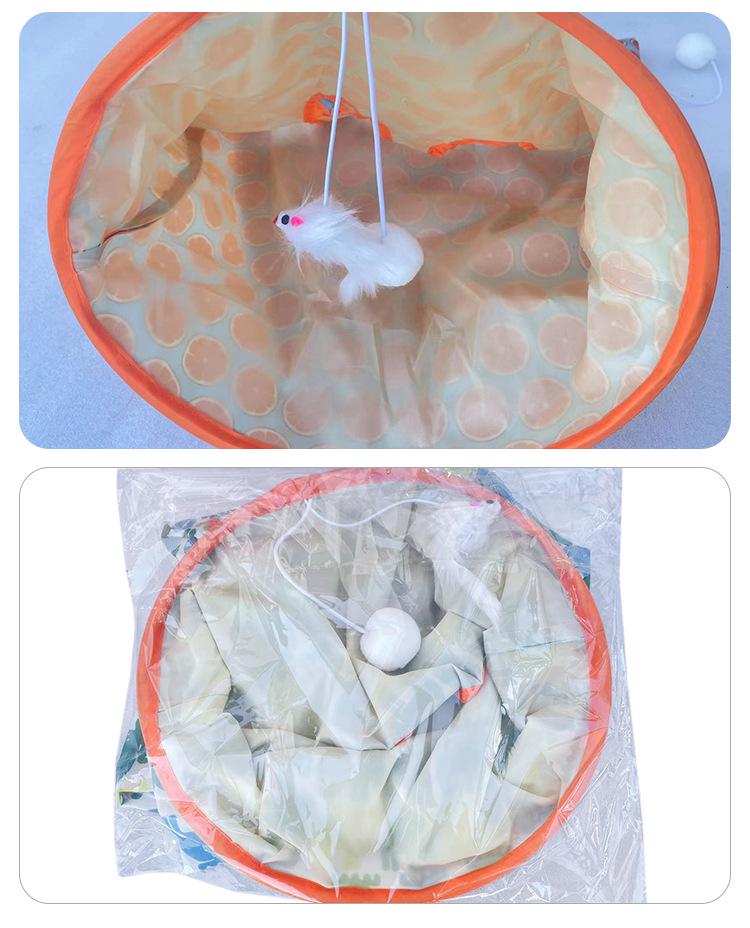 Interaktiver Katzentunnel Kuschelsack mit Knisterpapier-Spielzeug