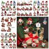 12/24 ks Dřevěné vánoční ozdoby skřítků Ručně vyráběné vánoční dekorace Přívěsky Santa Clause Domov