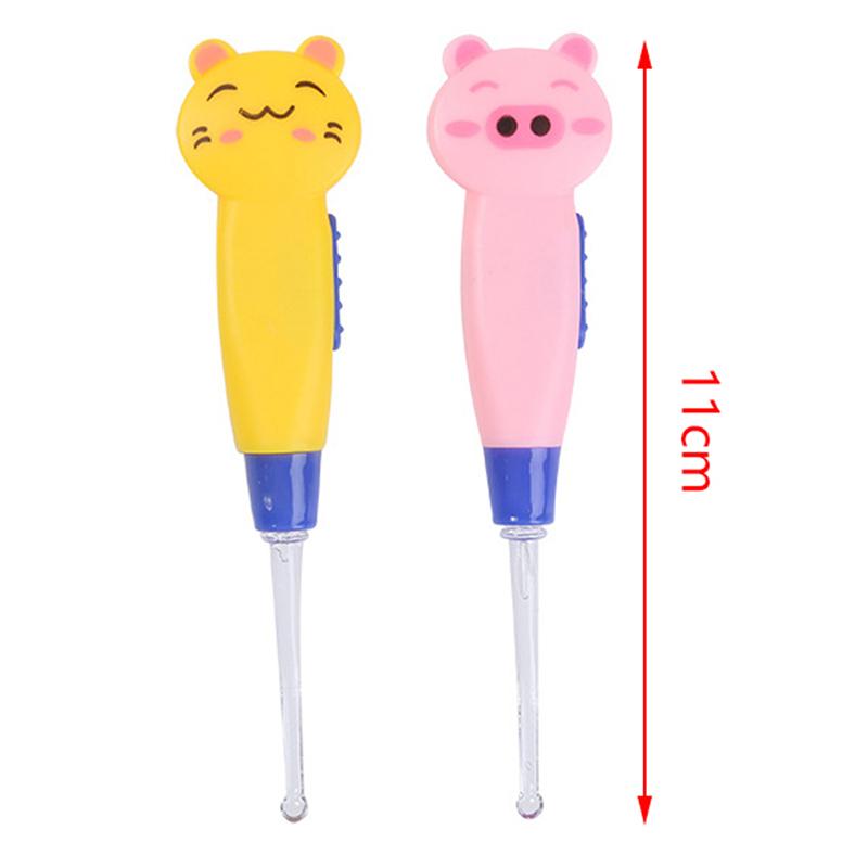 Fashion Abs Adults Children Kids Use Replaceable Head Lighting Earpicks Tool Set