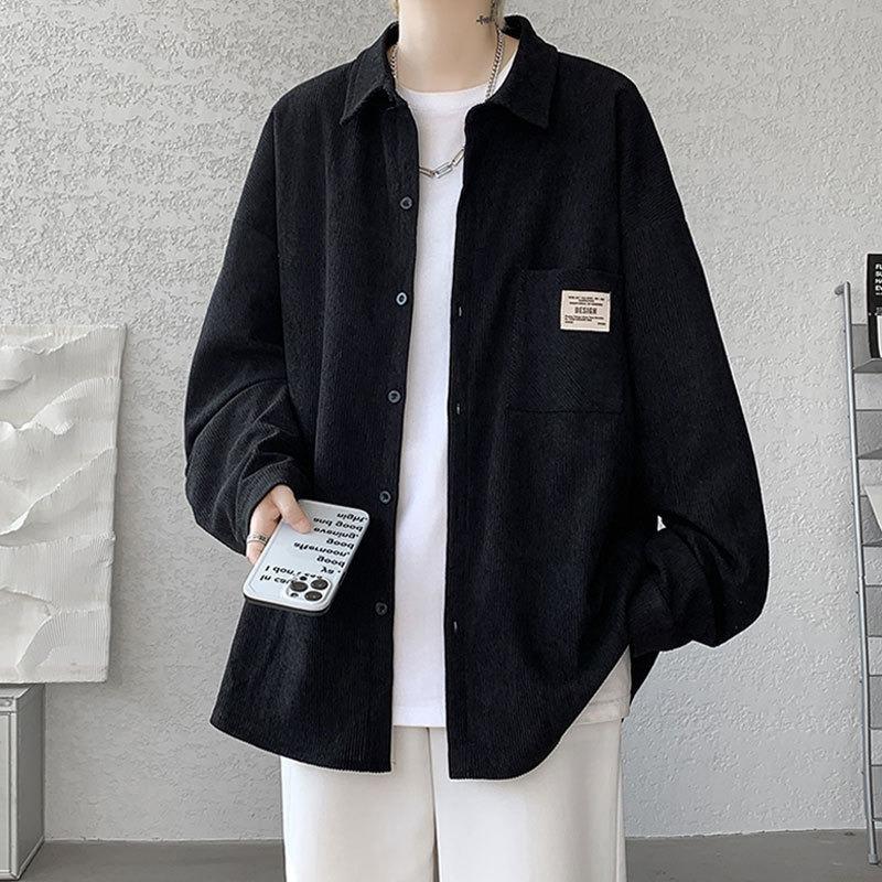 Men's Long Sleeve Corduroy Shirt Retro Loose Large Size Shirt Jacket
