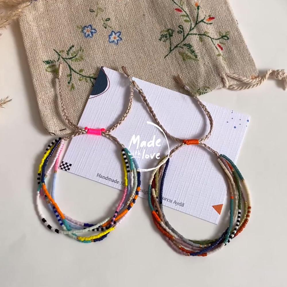 Retro Style Handmade Miyuki Seed Bead Stackable Bracelet for Women