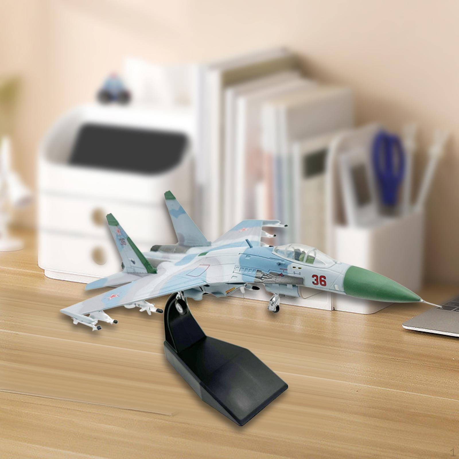 

1:100 SU27 Aircraft Diecast Alloy Model Fighter Airplane Display for Bookshelf Bedroom Home Aviation