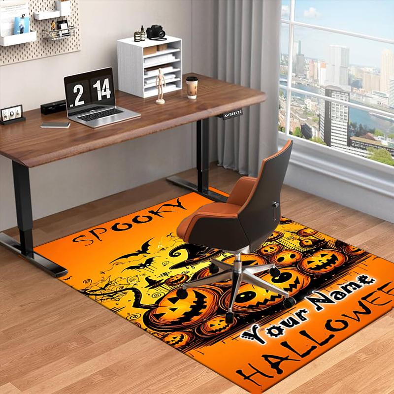1PC Custom Name Spooky Halloween Night Theme Floor Mat Ideal for Living Room, Game Rooms, Office, Bedroom,Floor Mat Playful Design83