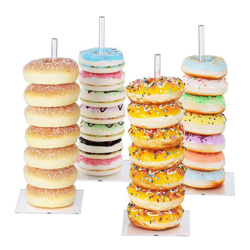 Acrylic Doughnut Holder Dessert Display Rack Dim Sum Bread Sales Rack Donut Stand Birthday Party Wedding Table Decoration