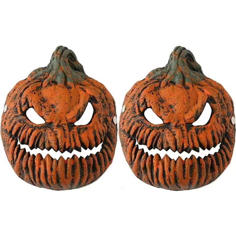 Terrifying Light Up Pumpkin Head Mask Halloween Horror Cosplay Glowing Hands Free Prop Scary Haunt Party Wearable Essential