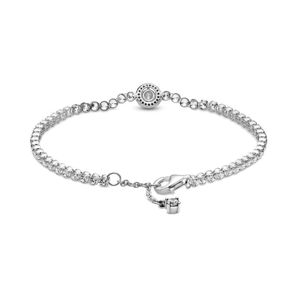 Pandora Shimmering Halo Tennis Adjustable 925 Silver Bracelet Women bracelets Multicolor 599416C01
