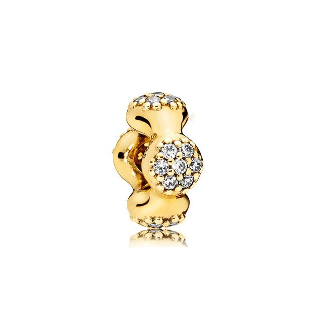 S925 Sterling Silver Shiny Gold Series Crown Lovely Pig Life Tree Beads Fit Original Bracelet DIY Women's Jewelry