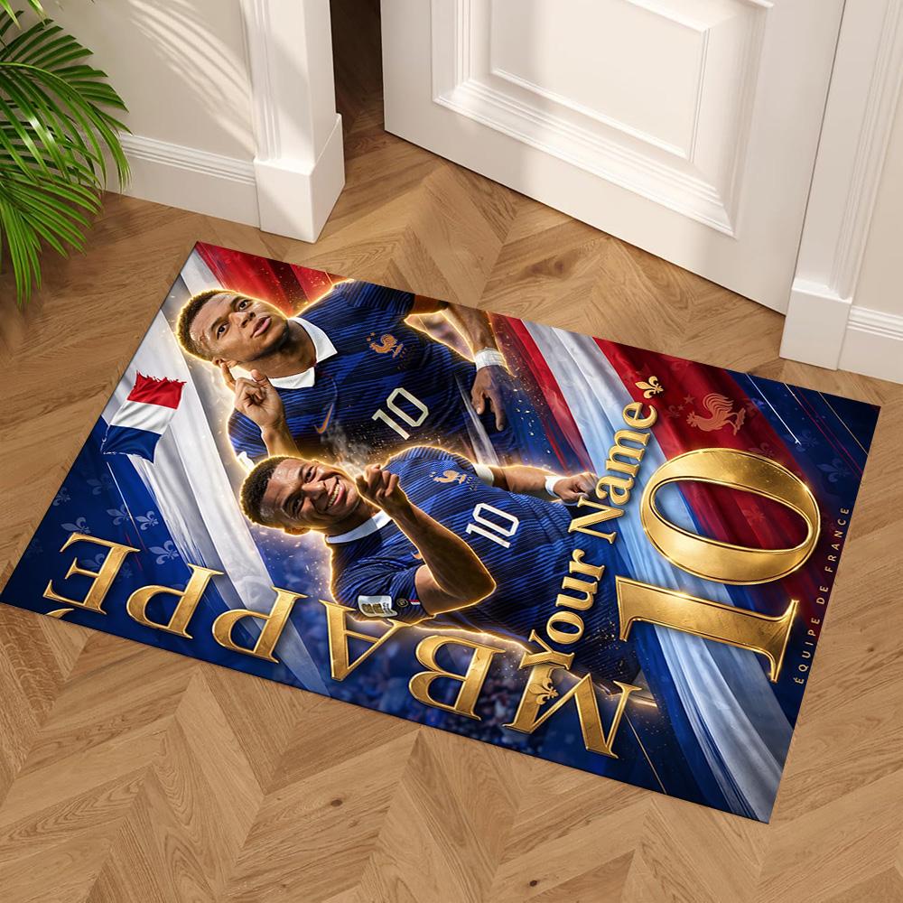 Mbappé Customize Your Name Floor Rug Office Rug Perfect for Living Rooms Dining Room Balcony Playrooms Antislip Carpet Decorate Offices