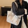 Women's Crossbody Tote: Versatile Large-Capacity Solid Color Canvas Bag