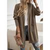Women Bat Sleeve Cardigan Solid Color Knit Sweater Cardigan Coat