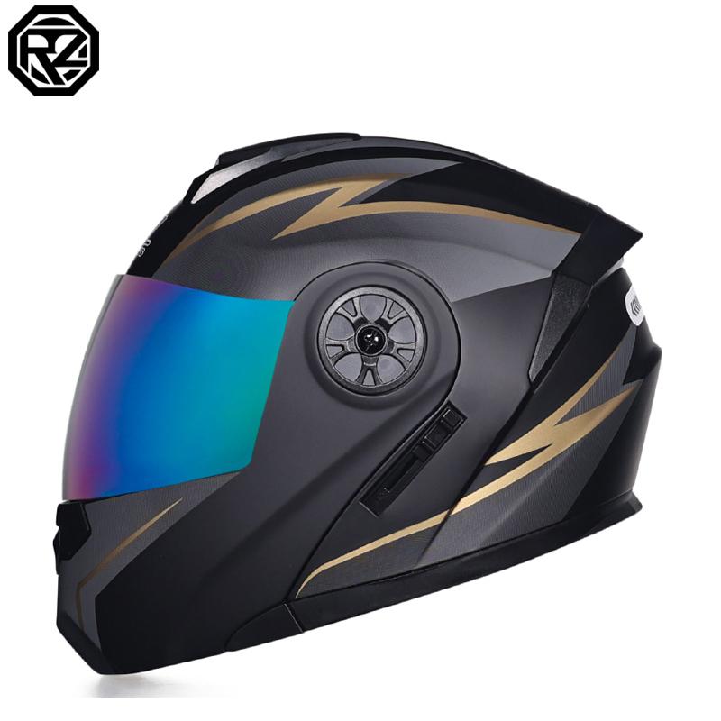 Latest DOT Approved Safety Modular Flip Motorcycle Helmet Voyage Racing Dual Lens Helmet Interior Visor ORZ