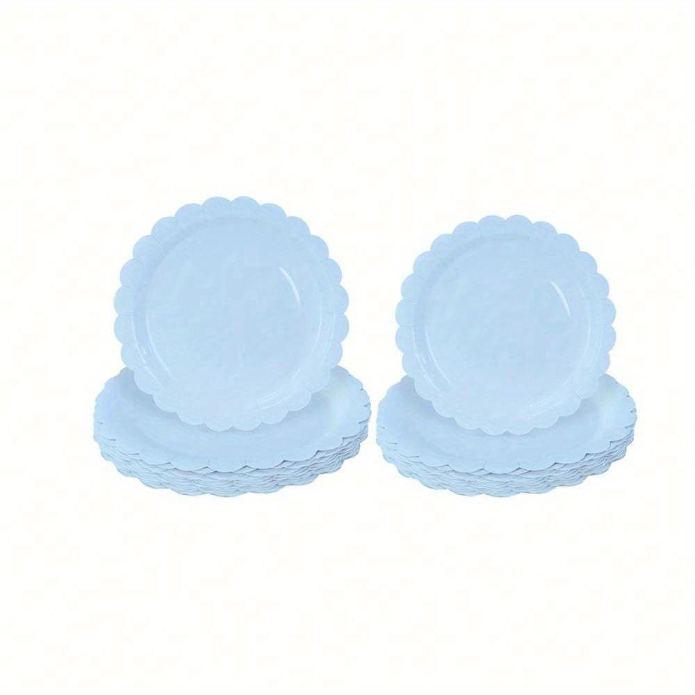 

Светло-голубые бумажные тарелки 7 дюймов, тарелки с фестонами цвета BabyBlue, одноразовые обеденные тарелки для свадебного душа, вечеринки по случаю дня рождения, десертные тарелки 7 Inches 25pcs/set синий