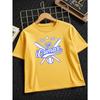 European Sizes Boys' Creative T-Shirt Featuring a Baseball Bat Star Design, Made of Comfortable, Perfect for Casual Wear In The Summer