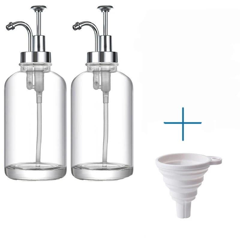 Sticla de șampon din sticlă transparentă High End Home Hotel Sticla de săpun de mână Tip de presare Set de sticle de dezinfectant de mâini Accesorii pentru baie