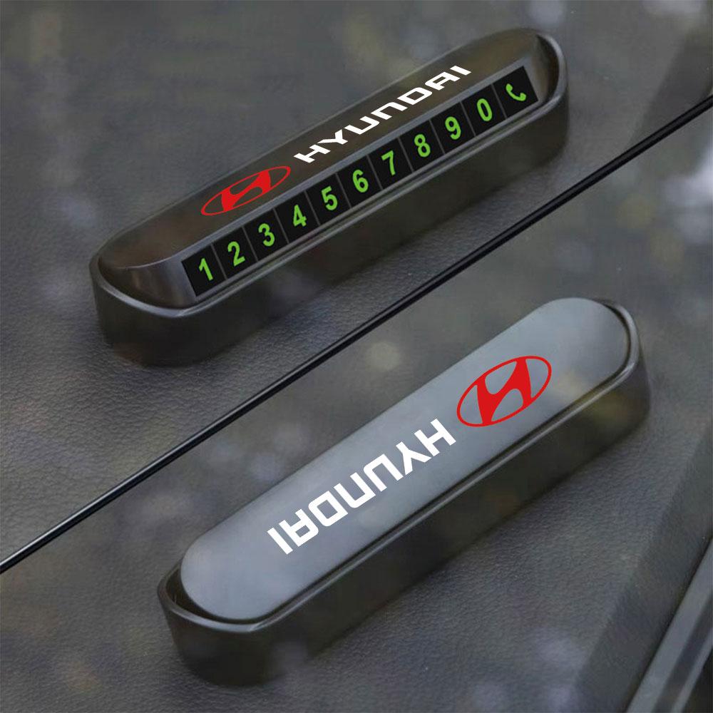 Car Temporary Stop Sign Parking Card Telephone Number Card Plate For Hyundai i20 Azera Sonata N Line Santafe Accent Solaris GDI R9