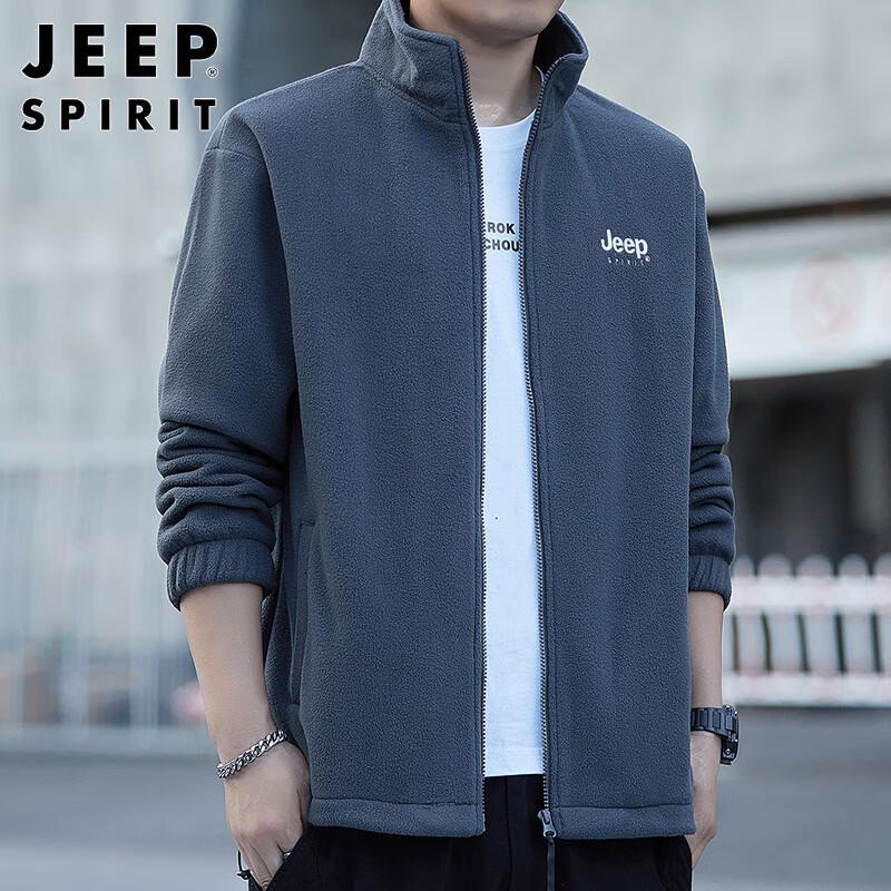 JEEP SPIRIT Men's Casual Fleece Cardigan Jacket
