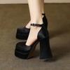 2026 Estate Nuove Scarpe da Matrimonio da Donna in Raso T-Walk Show Tacchi Alti Sandali Capispalla Modello Base Spessa 12cm Casual Adulti