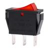 Heschen Rocker Switch ON-Off SPST 3 Terminals Red Light 16A 250VAC 5Pack