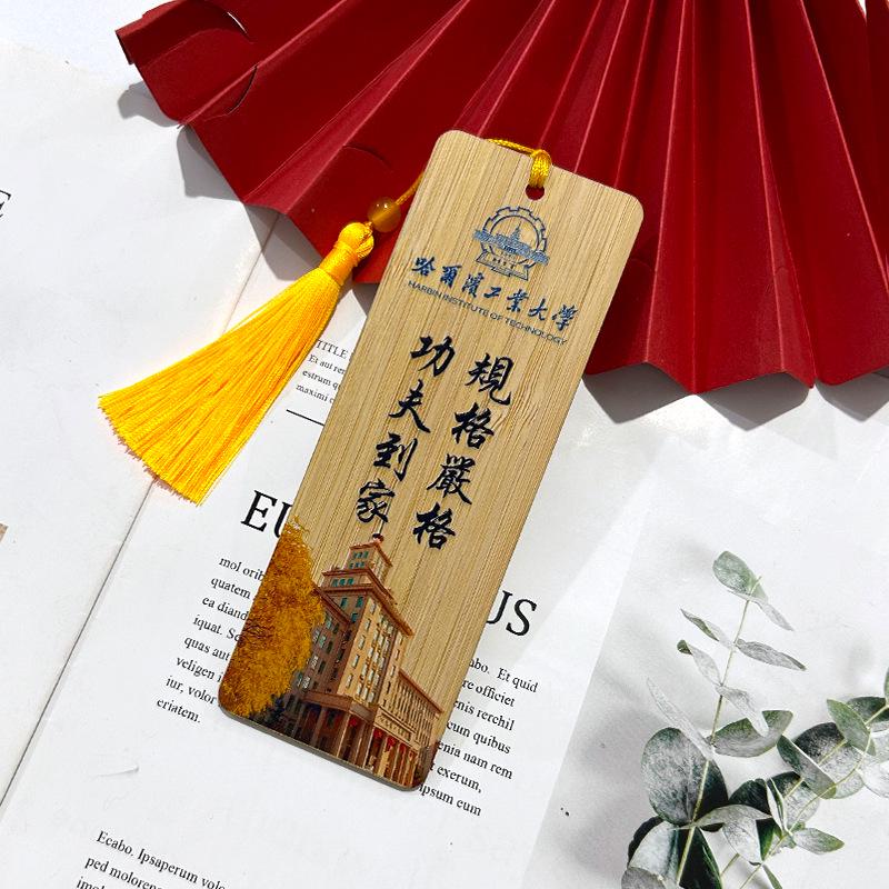 Hand-painted Chinese Style Bamboo Bookmarks - Colorful Wooden Gift for Friends