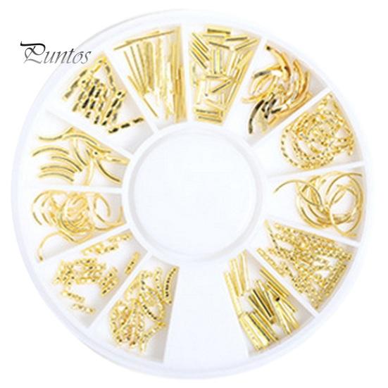 1 Box Nail Art Accessories 3D Metal Rivets Moon Star Shape DIY Manicure Reusable Nail Charm Jewelry Nail Art Manicure Accessories