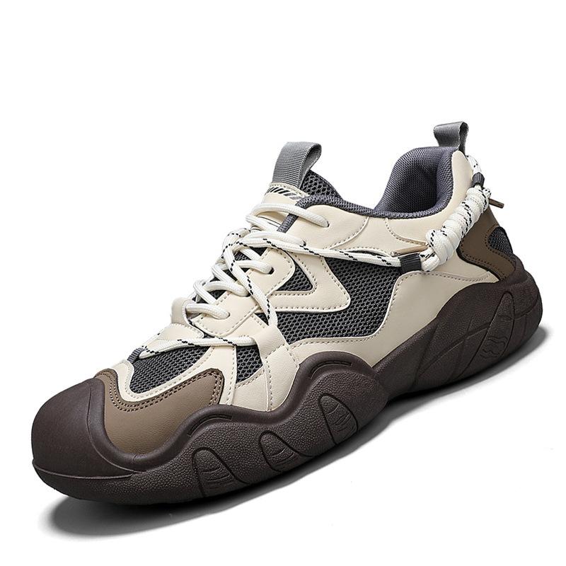 New Man Breathable Casual Thick-soled Sports Shoes Popular Mesh Summer Trendy Non-slip Hiking Shoes Running Non-slip Sneakers