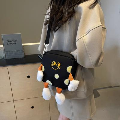 Cute Candy Color Cartoon Women Mini Crossbody Shoulder Bags New Fashion Girls Purse Children Soft Cloth Plush Fur Clutch Handbag