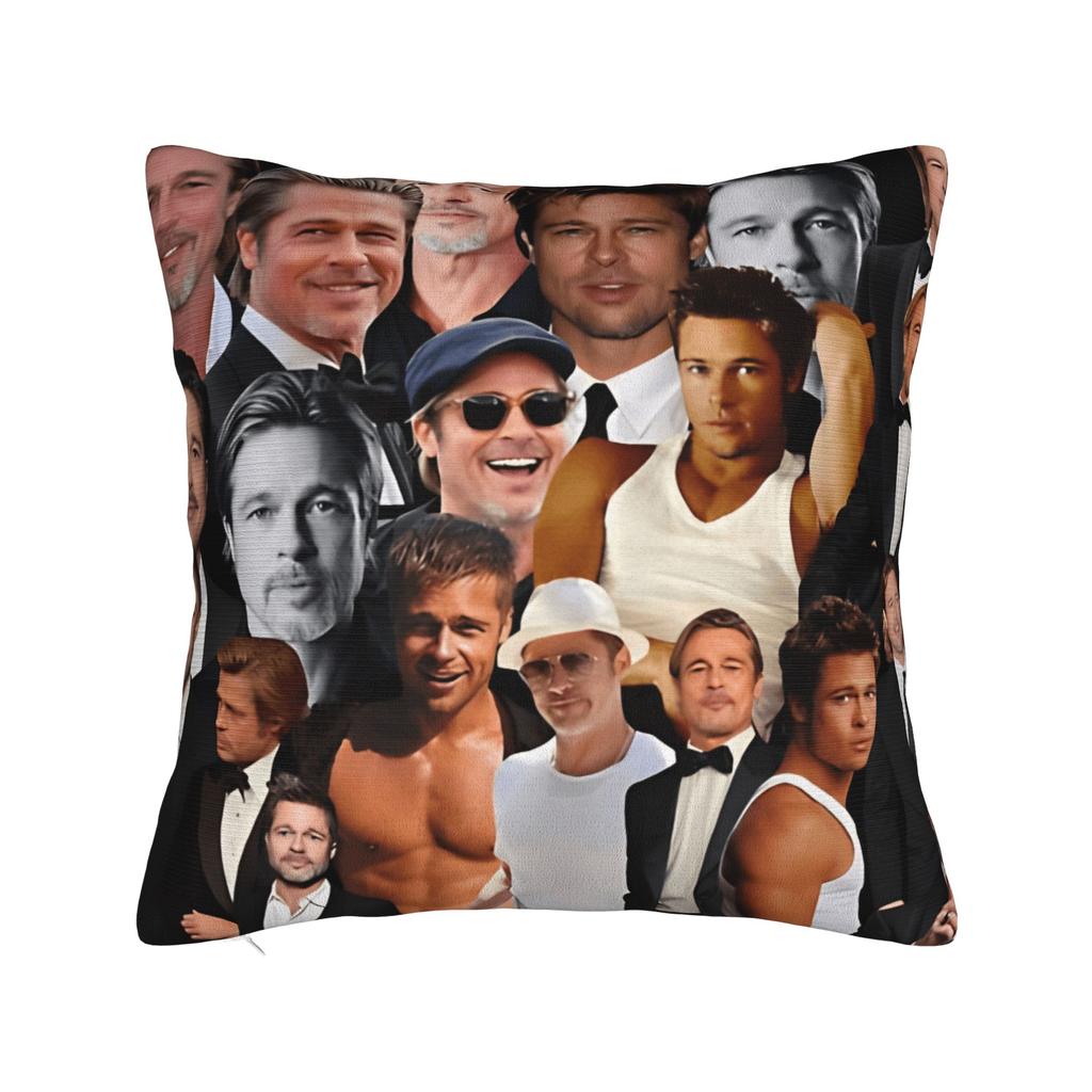 B-Brad Pitts Photo Pillow Case  Soft Pillow Cover Fashion Cushion Cover For Sofa Home Decor