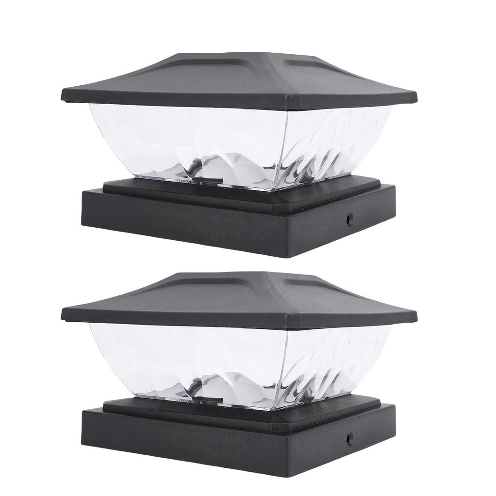 2er-Pack Solar-Pfostenleuchte LED Warmweißes und Weißes Licht Wetterfest Solarbetrieben Terrassen-Zaunpfahlleuchte für Terrasse Veranda