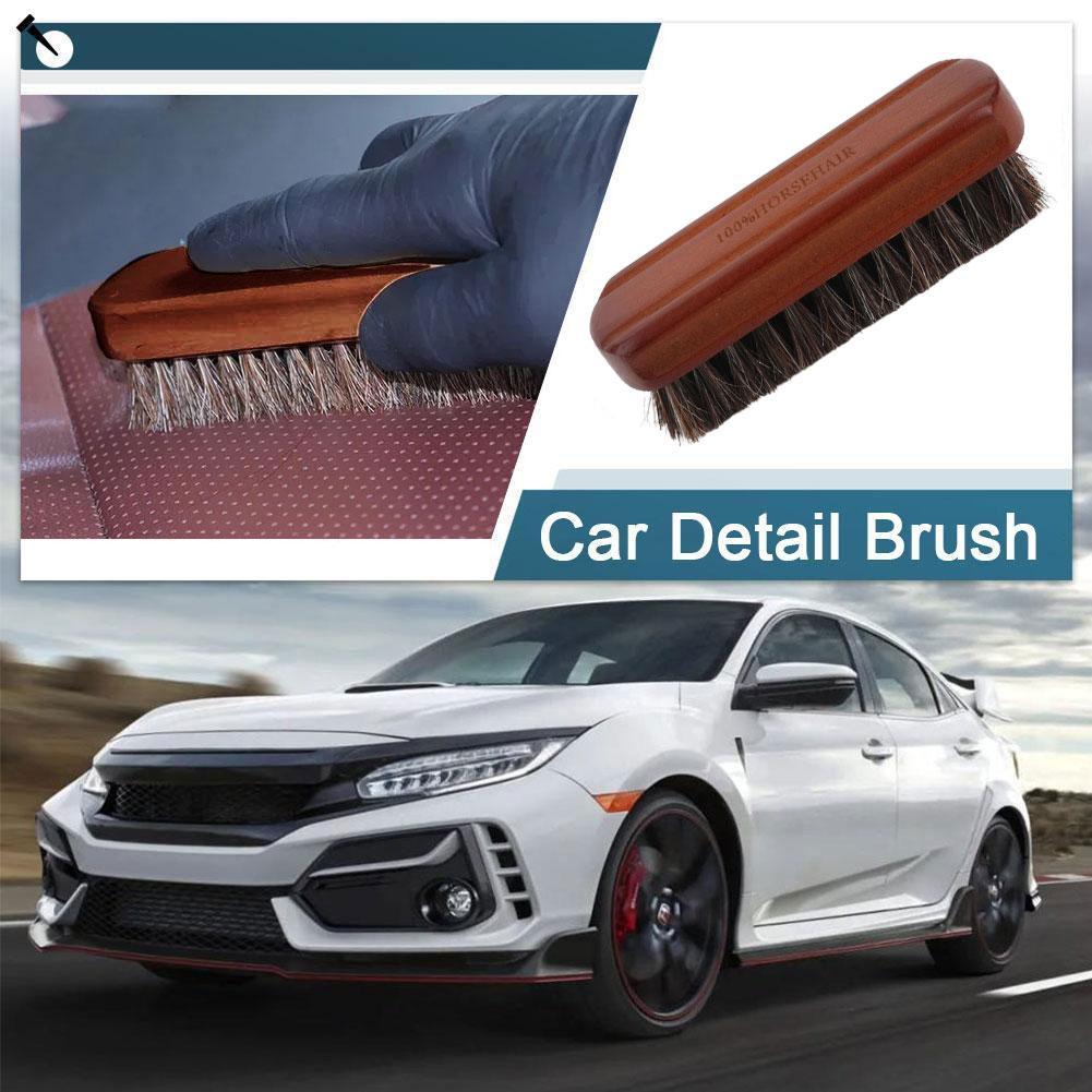 

1PCs Car Wash Wheel Brush Genuine Horsehair Detailing Brush Car Interior Detailing Tool For Car Cleaning And Washing