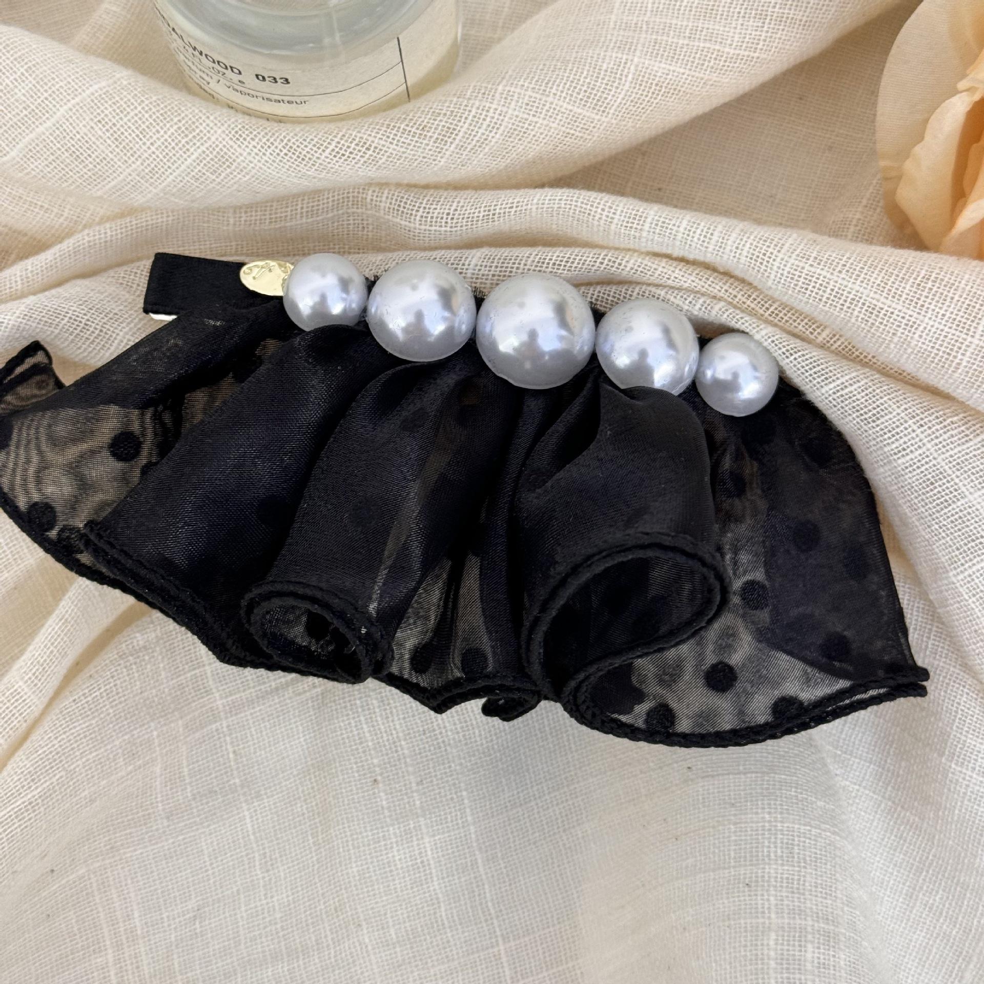 

Elegant lace head flower temperament hair clips female back of the head senior sense tie spring clip ponytail buckle new