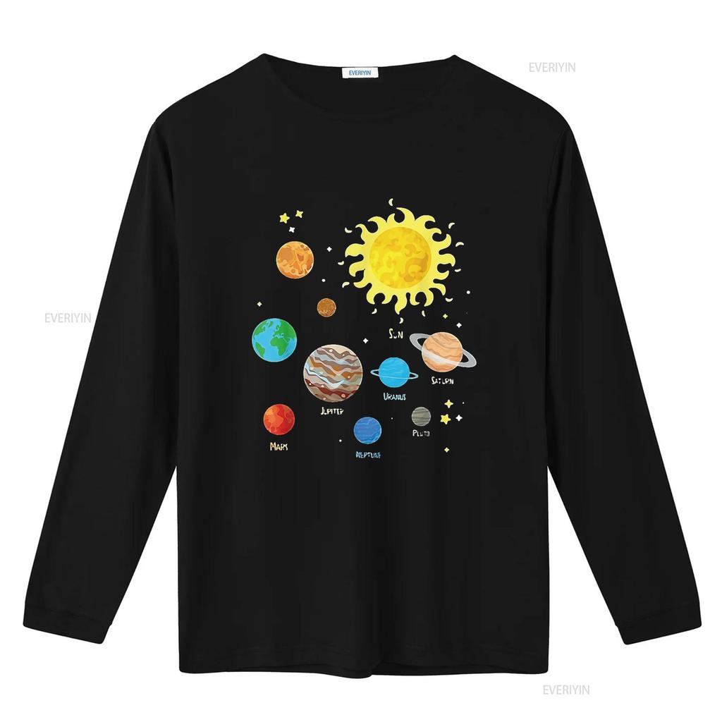 Mens Solar System Dwarf Planets Astronomy Lover Astronaut T Shirt Black 2XL Vintage Washed Versatile Soft Fashion Unisex