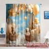 2pcs   2D FLAT PRINTING Curtains (Without Rod) GoldenCloudland Popular Minimalist Curtains Versatile Polyester Curtains