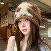Jacquard Slouchy Beanie Hat Ear Protection Earflap Hat Vintage Knitted Beanie Hat  Japanese Style