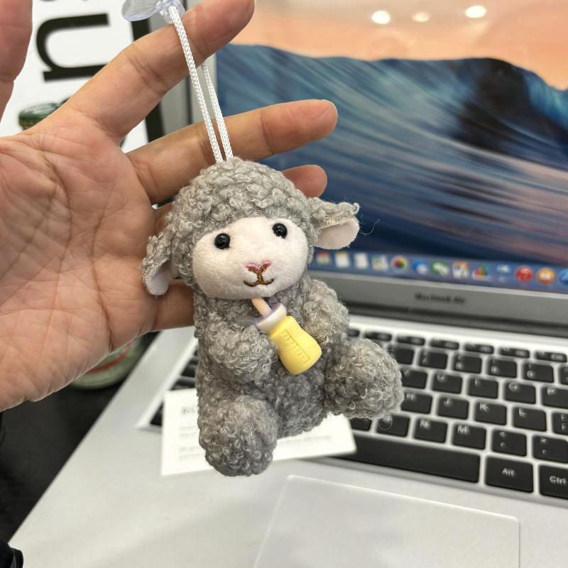 2027 Year of the Sheep Plush Pendant Cute Curly Lamb Doll Keychain for Backpack Car Decor Party Favor