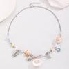 Sweet Summer Choker Necklace for Women Dopamine Seashell Starfish Pendant Asymmetrical Seaside Layered Chain Boho Zircon Gift