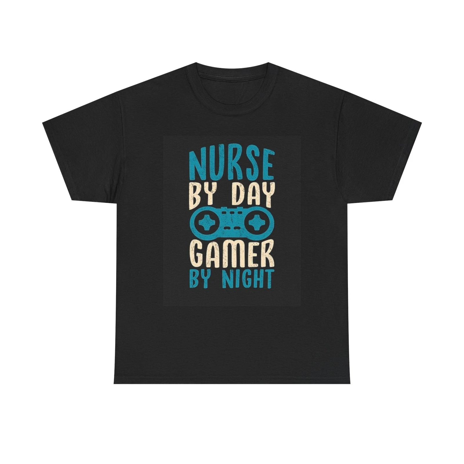 Men s and Women s T-shirts Nurse By Day Gamer By Night Graphic XXXXL