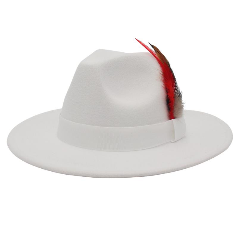 Wind Jazz Hat Square Ribbon Top Hat Gentleman Lady Woolen Hat Felt Hat Hat