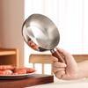Single-person Stainless Steel Pot Bowl Walnut Wood Handle Fruit Salad Yogurt Bowl Breakfast Cooking Tool Kitchen Restaurant