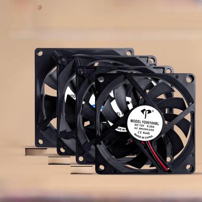 מאוורר קירור שקט בתדר משתנה 8 ס"מ 8010 8015 8020 8025 DC 12V/24V