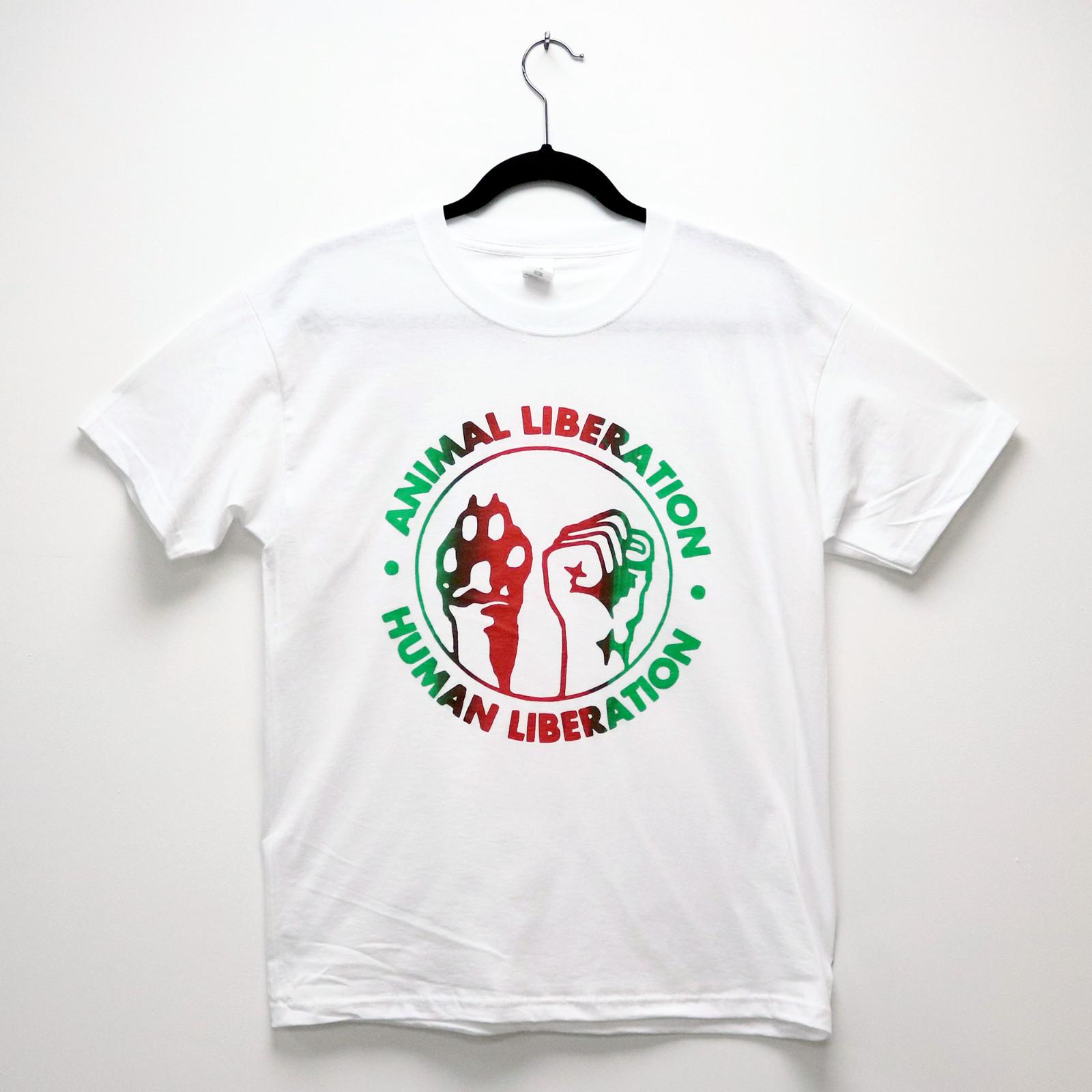 Animal Liberation  Human Liberation T-shirt Green Peace Political Animal Rights L
