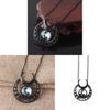 Punk Gothic Moon Necklace With Blue Stone And Cross Chain For Women